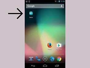 L’icône Zanzu s’affiche parmi les applications de votre écran de démarrage.
