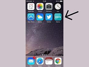 Die Verknüpfung zu zanzu.de erscheint dann direkt auf Ihrem Startbildschirm.